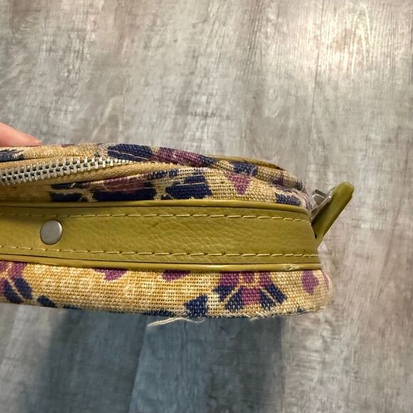 Penguin 1960s Floral Geometric Neon Lime Purple Travel Tote Bag Tapestry - Picture 5 of 10